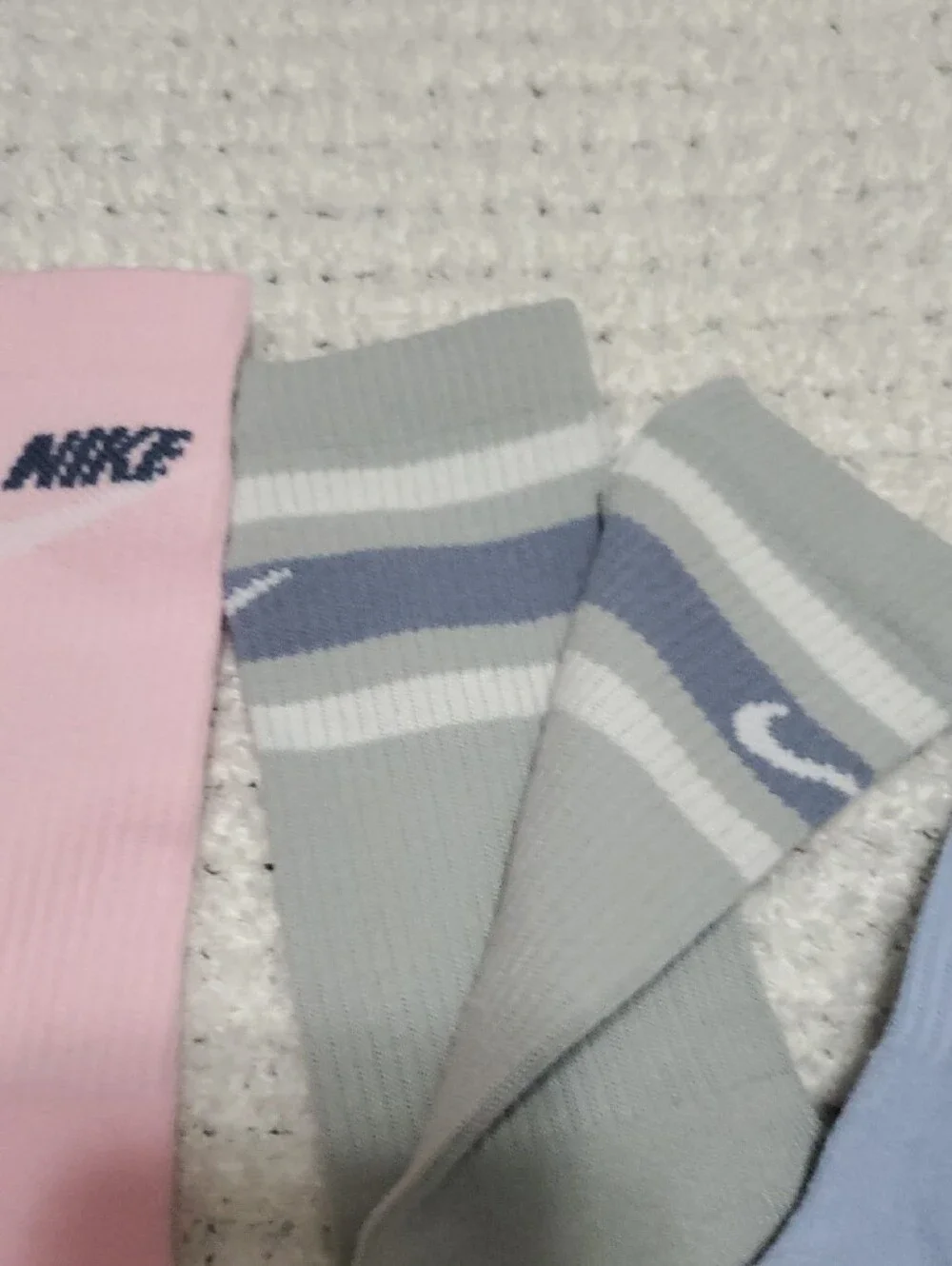 Nike Women's Crew Socks in Pink, Gray, Light Blue - 3-Pack